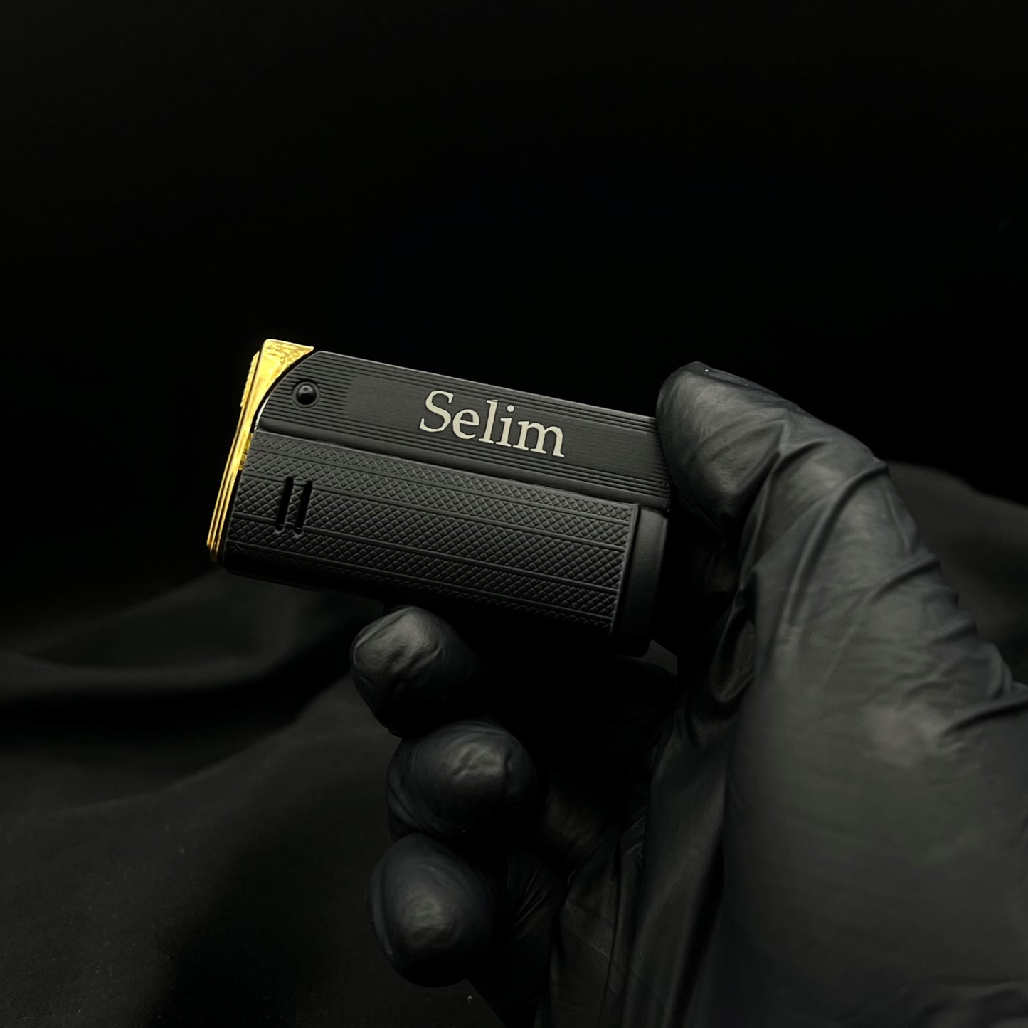 Metallfeuerzeug Elegant Schwarz Gold