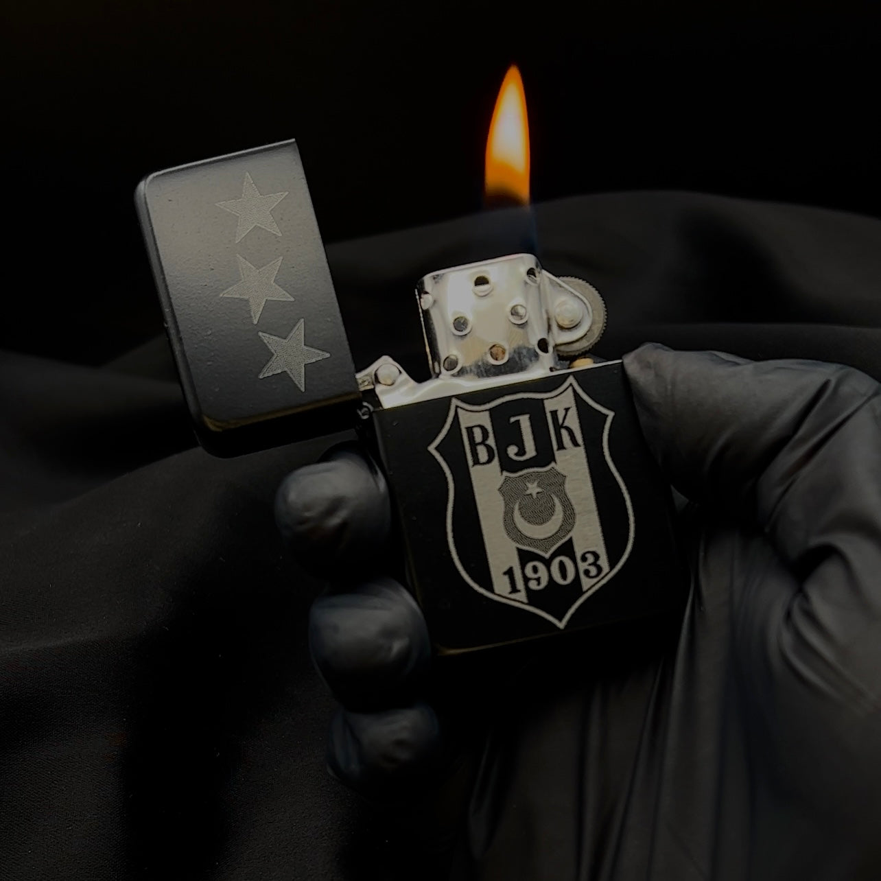 Besiktas Benzinfeuerzeug Schwarz
