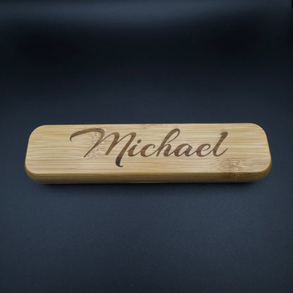 Kugelschreiber aus Bambus mit Gravur in Geschenkbox - Personalisierbar