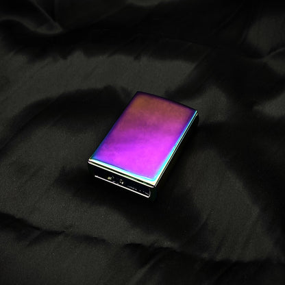 Karten Feuerzeug Schwarz, Gold & Rainbow