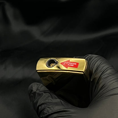 Karten Feuerzeug Schwarz, Gold & Rainbow